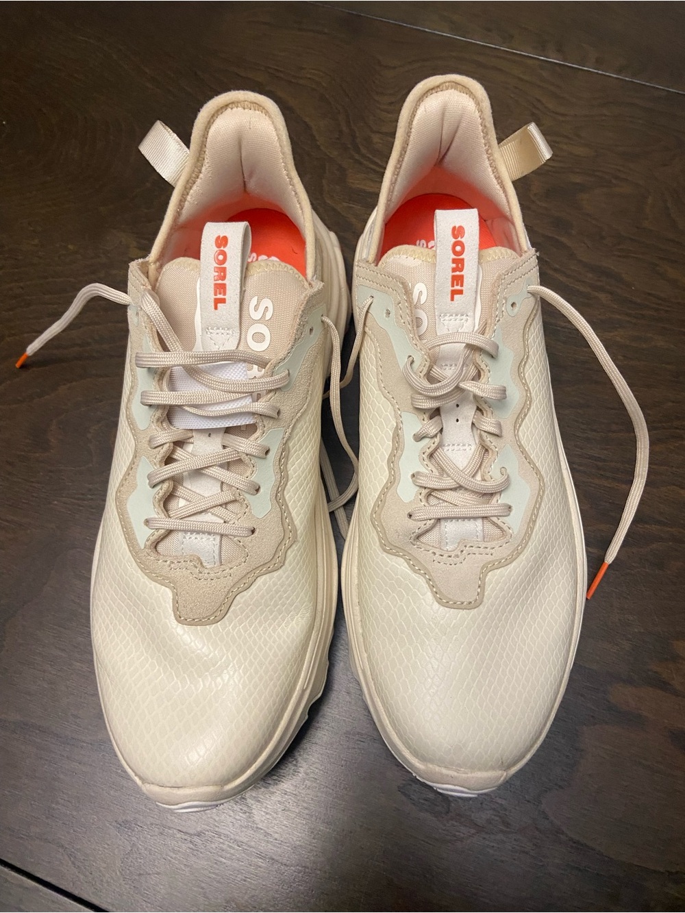 Sorel Women's Cream and Orange Accent Sneakers